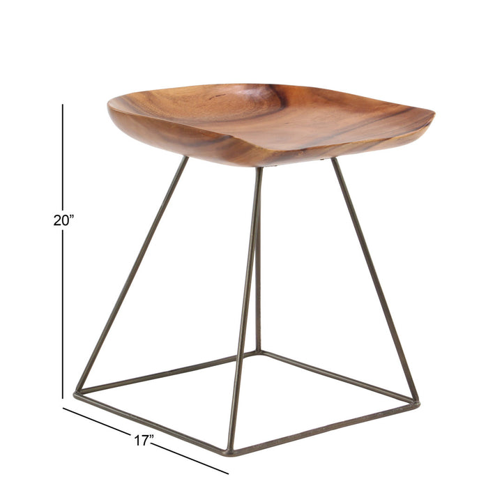 Monticello Rustic Square Seat Accent Stool Joss & Main