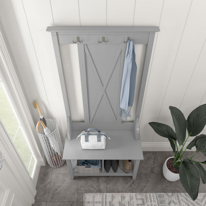 Huckins Hall Tree 32'' Wide with Bench and Shoe Storage Laurel Foundry Modern Farmhouse® Color: Cape Cod Gray