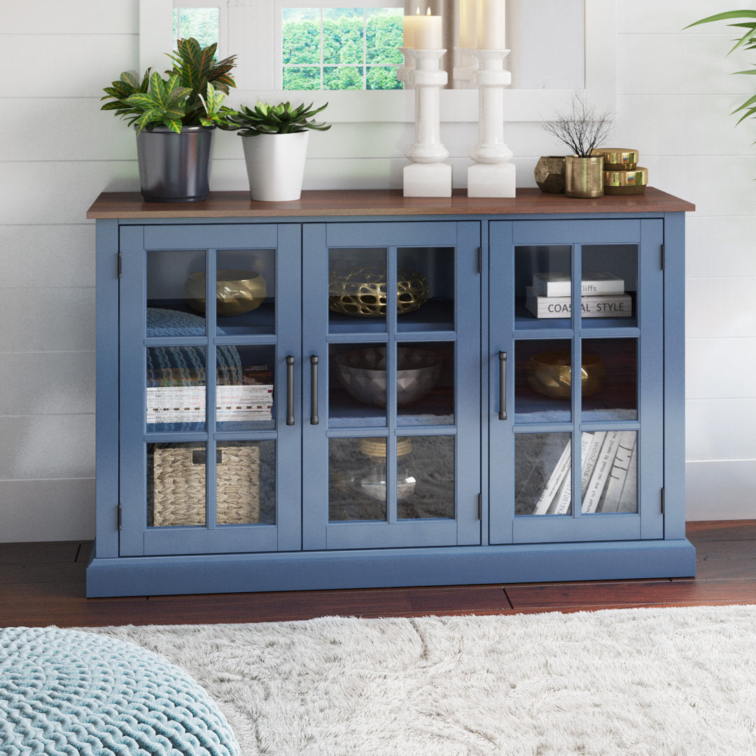 Truby 55" Wide Sideboard Laurel Foundry Modern Farmhouse® Color (Base/Top): Fontana Blue/Brown