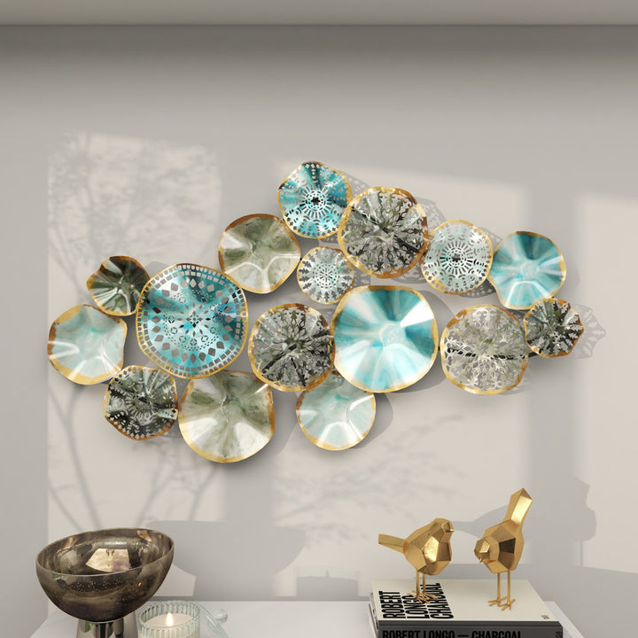 Hench Metal 3D Overlapping Discs Plate Home Wall Decor Dakota Fields