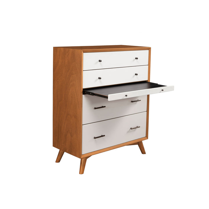 Williams 4 Drawer 38'' W Solid Wood Chest AllModern Color (Frame/Drawer): Chestnut/White