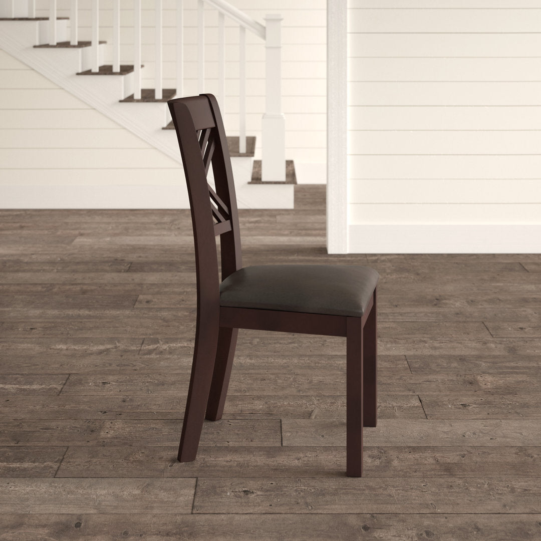 Earlville Solid Wood Cross Back Side Chair in Espresso Cherry (Set of 2) Lark Manor™