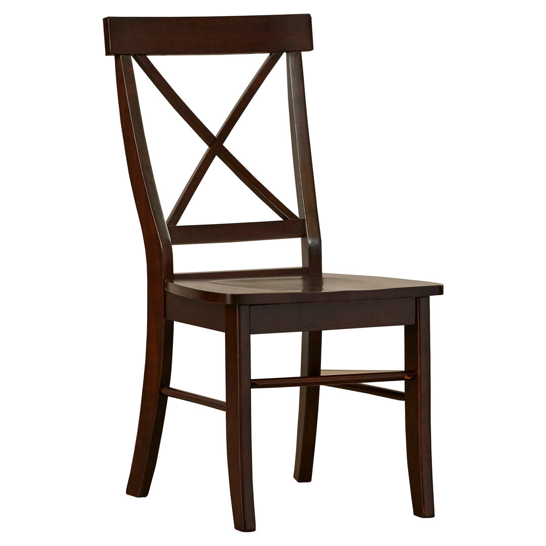 Solid Wood Cross Back Side Chair (Set of 2) August Grove® Color: Rich Mocha