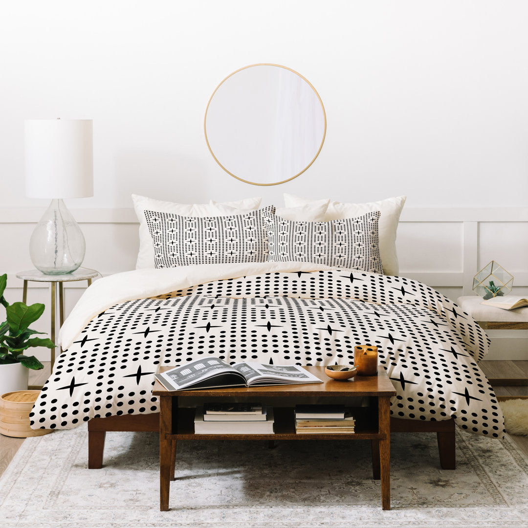 Black/White Microfiber Modern & Contemporary Duvet Cover Deny Designs Size: King Duvet Cover + 2 Shams