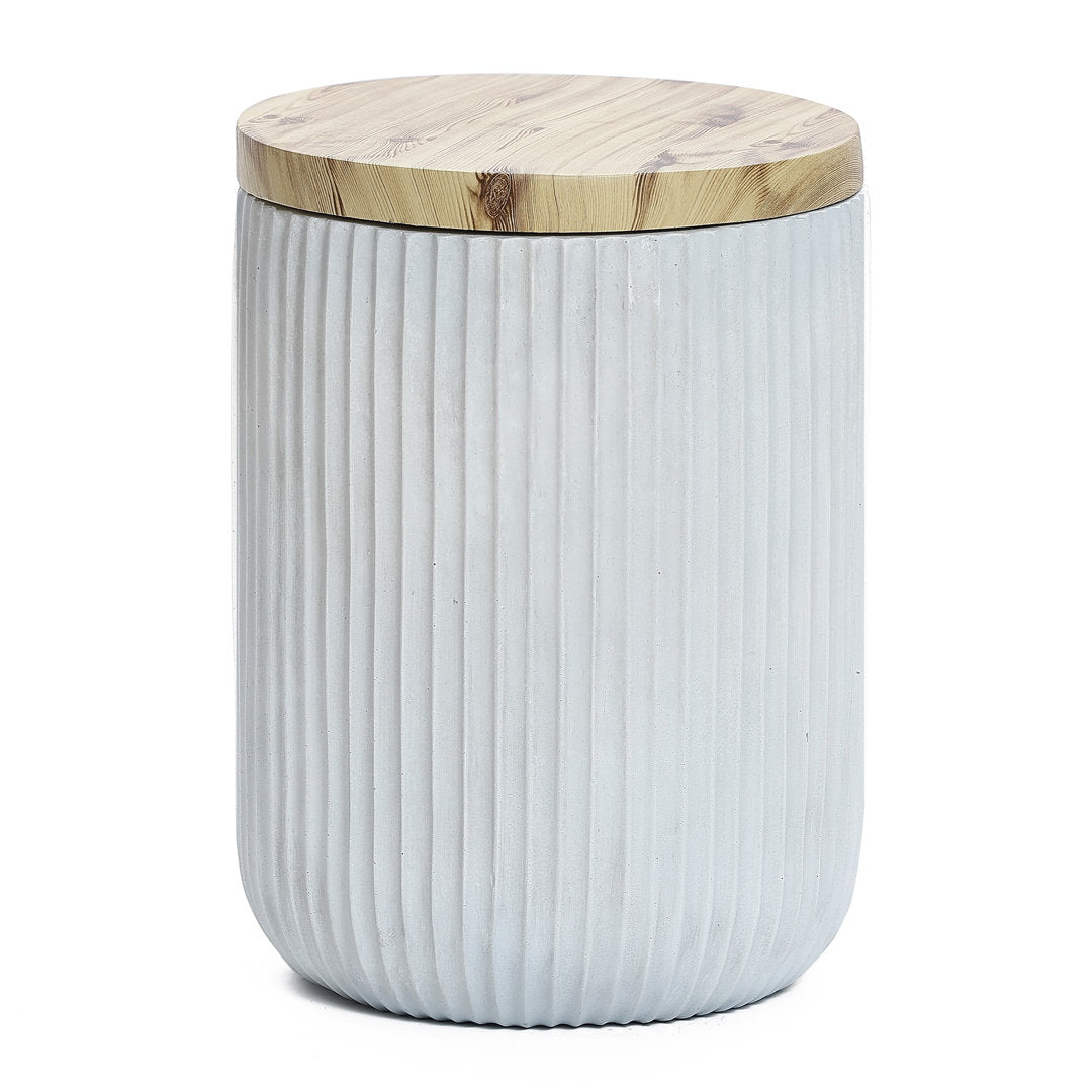 Tommen Cement Outdoor Side, End Table with Storage, Outdoor Accent Table, Housewarming Gifts Ivy Bronx