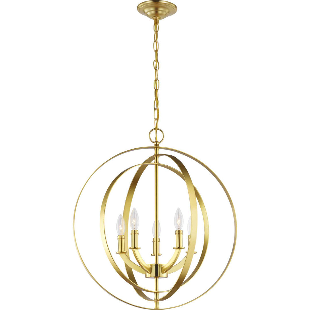 Morganti 5 - Light Candle Style Globe Pendant Brayden Studio® Finish: Gold