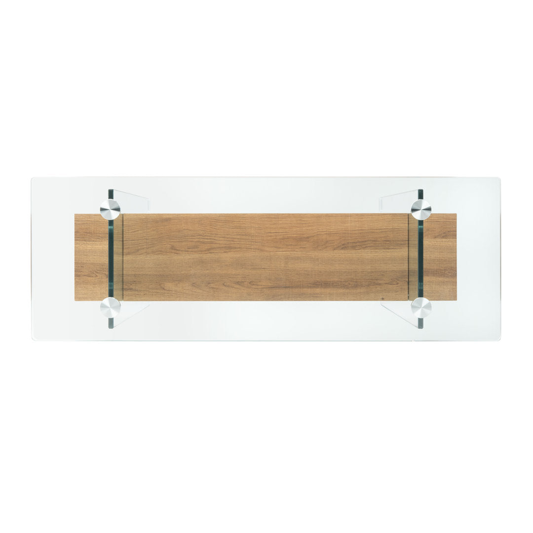 Kayley 39.4" Console Table Highland Dunes Table Base Color: Natural Brown