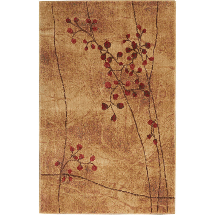 Arnim Floral Taupe/Beige/Red Area Rug Lark Manor™ Rug Size: Rectangle 3'6" x 5'6"