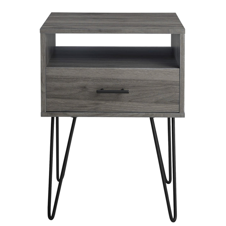 Adrow 1-Drawer Nightstand with Cubby Wade Logan® Color: Slate Gray