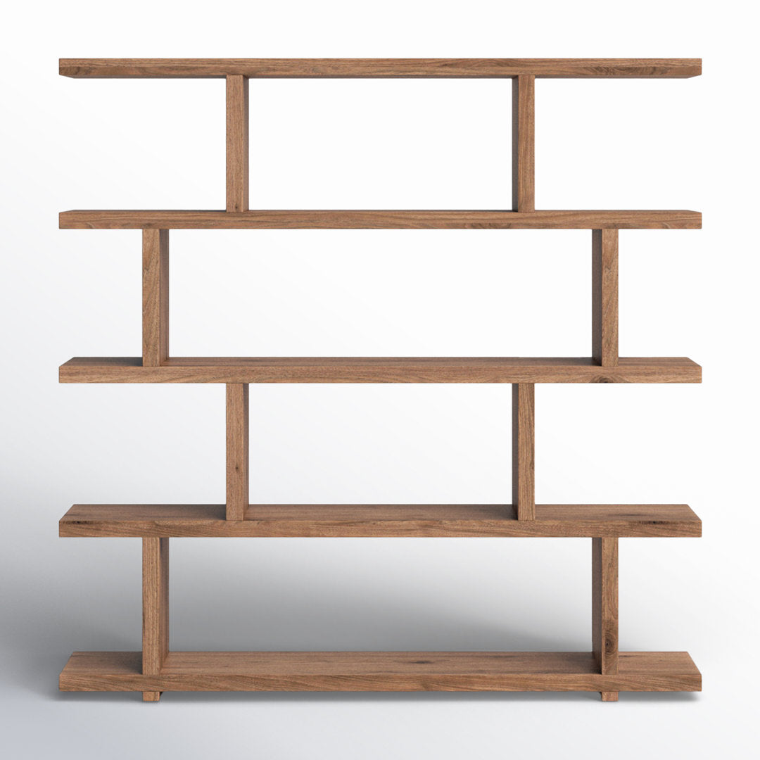 Annora 63" H x 63" W Geometric Bookcase AllModern Color: Walnut
