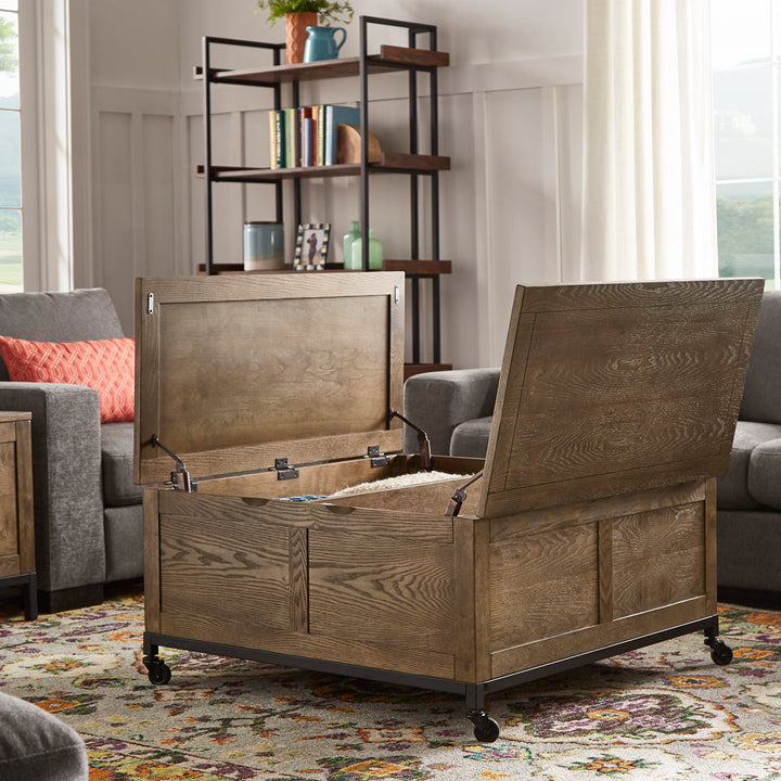 Brunswick Wheel Coffee Table with Storage Sand & Stable™