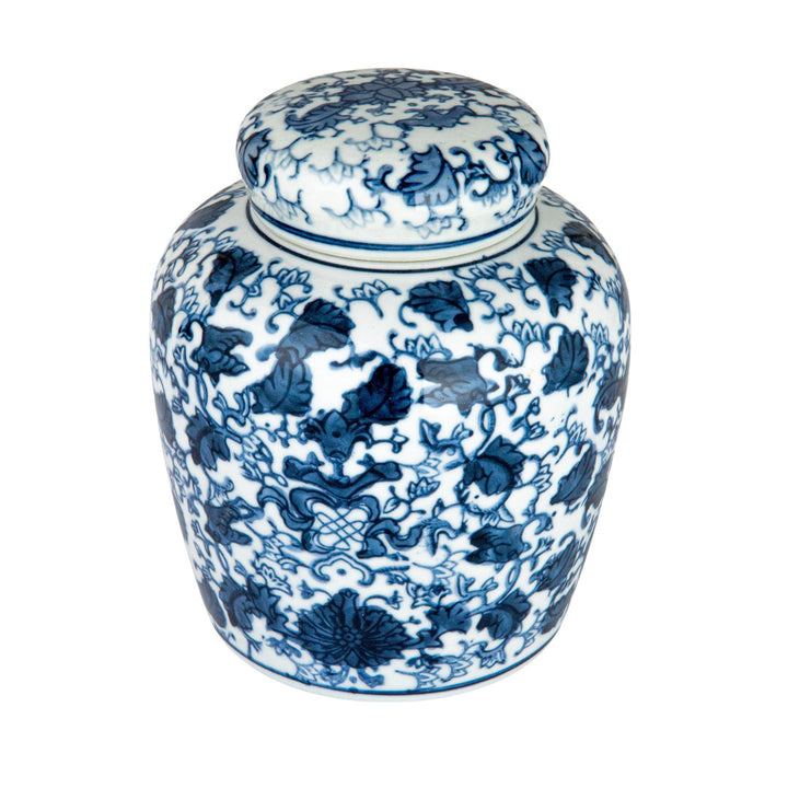 Chadwicks Blue/White Ceramic Jar Birch Lane™ Size: 6.5'' H x 5.5'' W x 5.5'' D