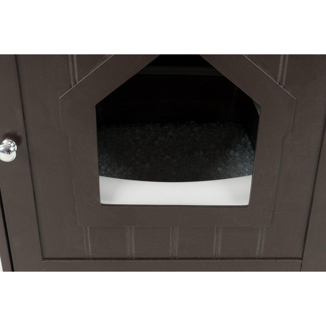 TRIXIE Small Cat Litter Box Enclosure Hide Litter Indoor Cat Home Cat Furniture Accent Table TRIXIE Color: Brown