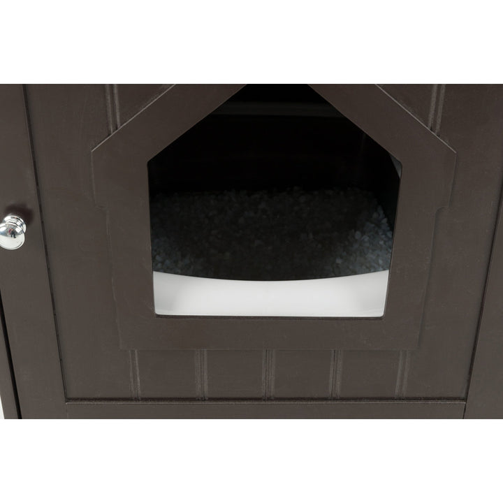 TRIXIE Small Cat Litter Box Enclosure Hide Litter Indoor Cat Home Cat Furniture Accent Table TRIXIE Color: Brown