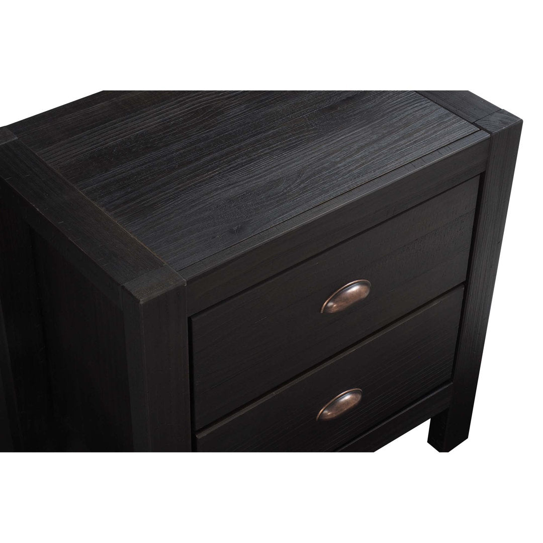 Montauk 2 Drawer Nightstand Grain Wood Furniture Color: Farmhouse Black