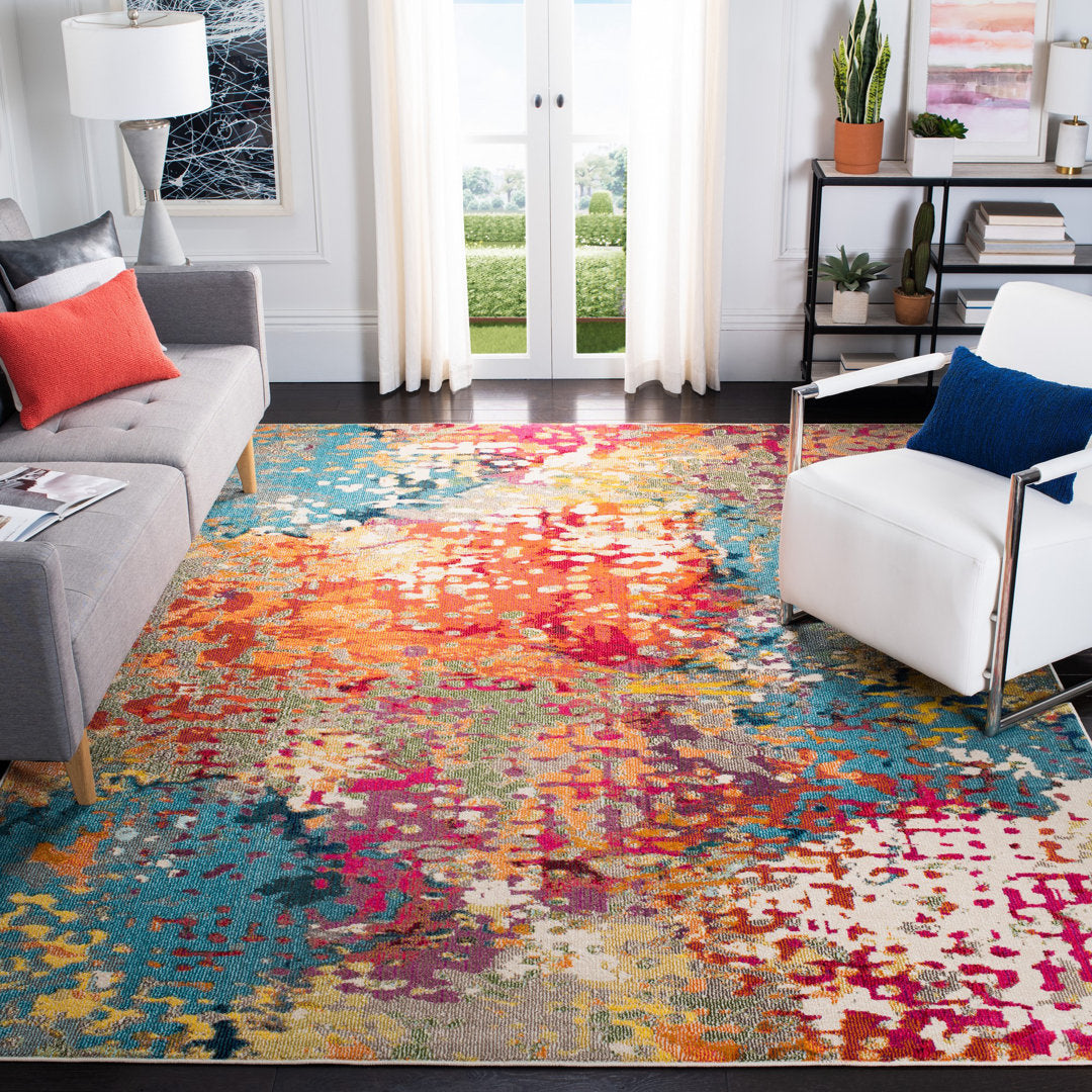 Felty Abstract Ivory/Multi Area Rug Langley Street® Rug Size: Rectangle 12' x 15'