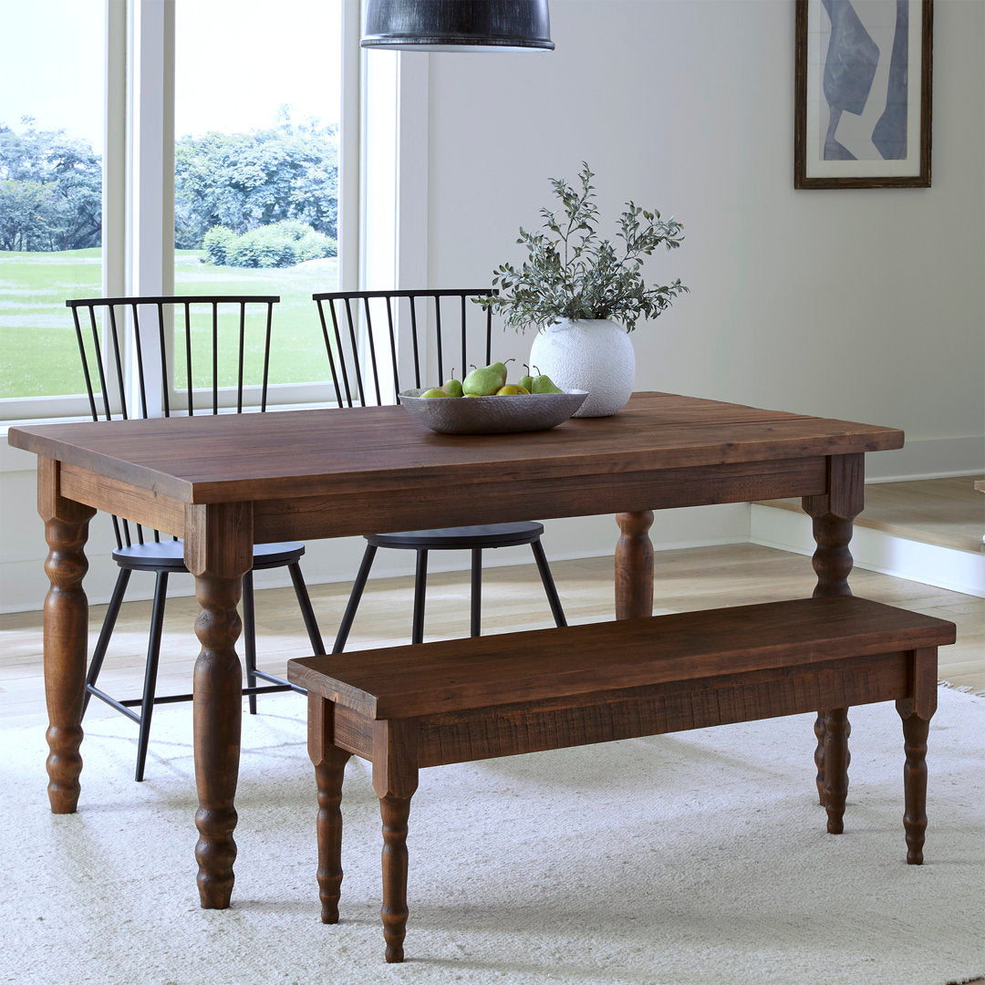 Valerie Dining Table Grain Wood Furniture Color: Rustic Walnut