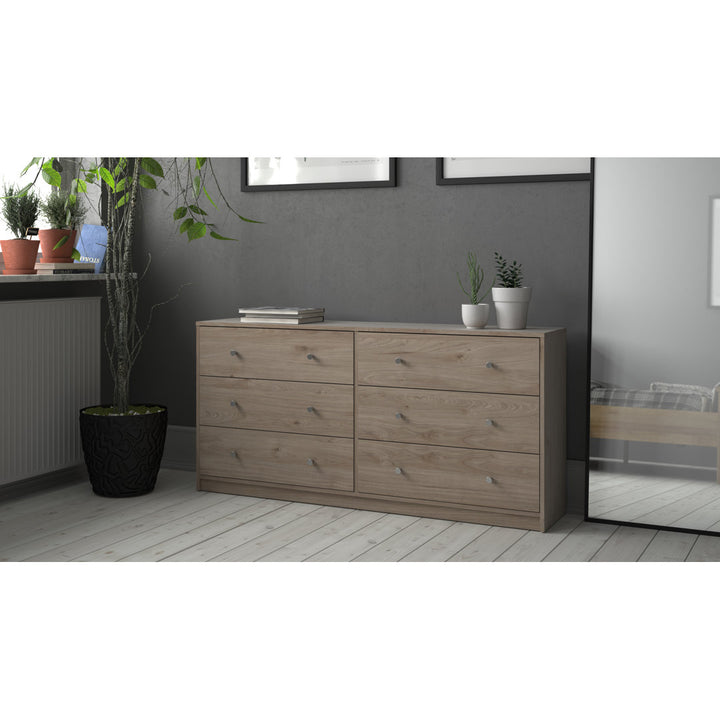 Guilford 6 Drawer 56.34" W Double Dresser Wade Logan® Color: Jackson Hickory
