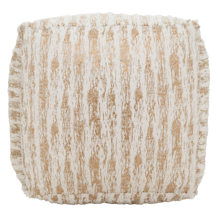 Wightman 20'' Square Abstract Pouf Ottoman Foundry Select Fabric: Gold