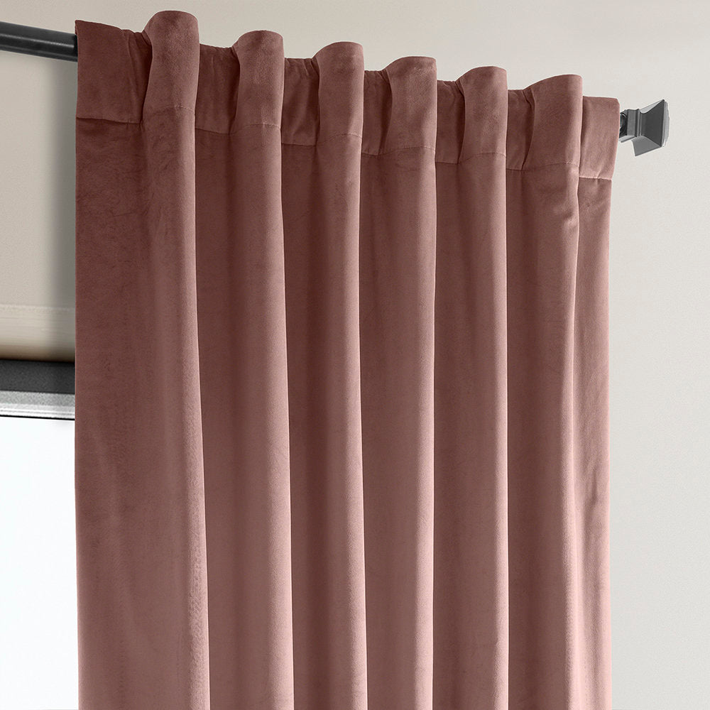 Matra Plush Velvet Curtains for Bedroom - Room Darkening Curtains for Living Room Window Single Panel AllModern Curtain Color: Wild Rose Size per Panel: 100" W x 84" L