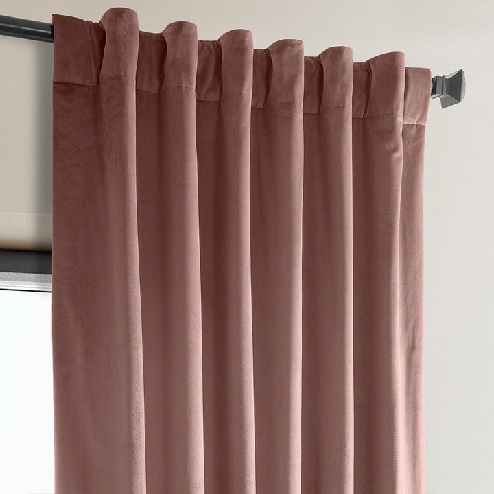 Matra Plush Velvet Curtains for Bedroom - Room Darkening Curtains for Living Room Window Single Panel AllModern Curtain Color: Wild Rose Size per Panel: 100" W x 84" L