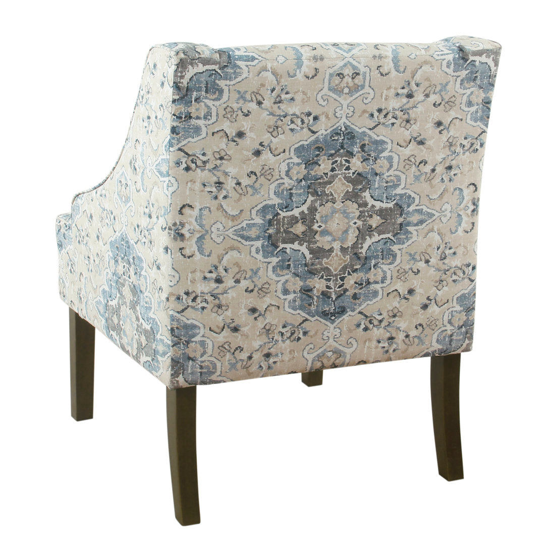Adona Accent Chair Mistana™ Fabric: Blue/Cream 100% Cotton