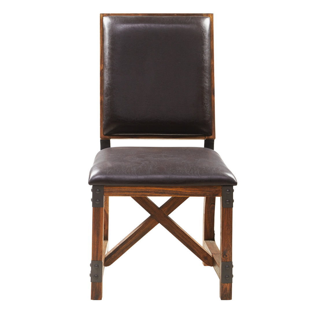Lancaster Faux Leather Solid Wood Dining Chair Williston Forge