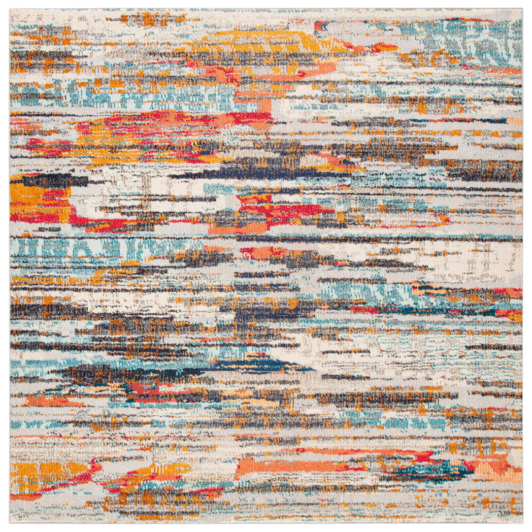 Riccio Abstract Ivory/Multi Area Rug Trent Austin Design® Rug Size: Square 3'