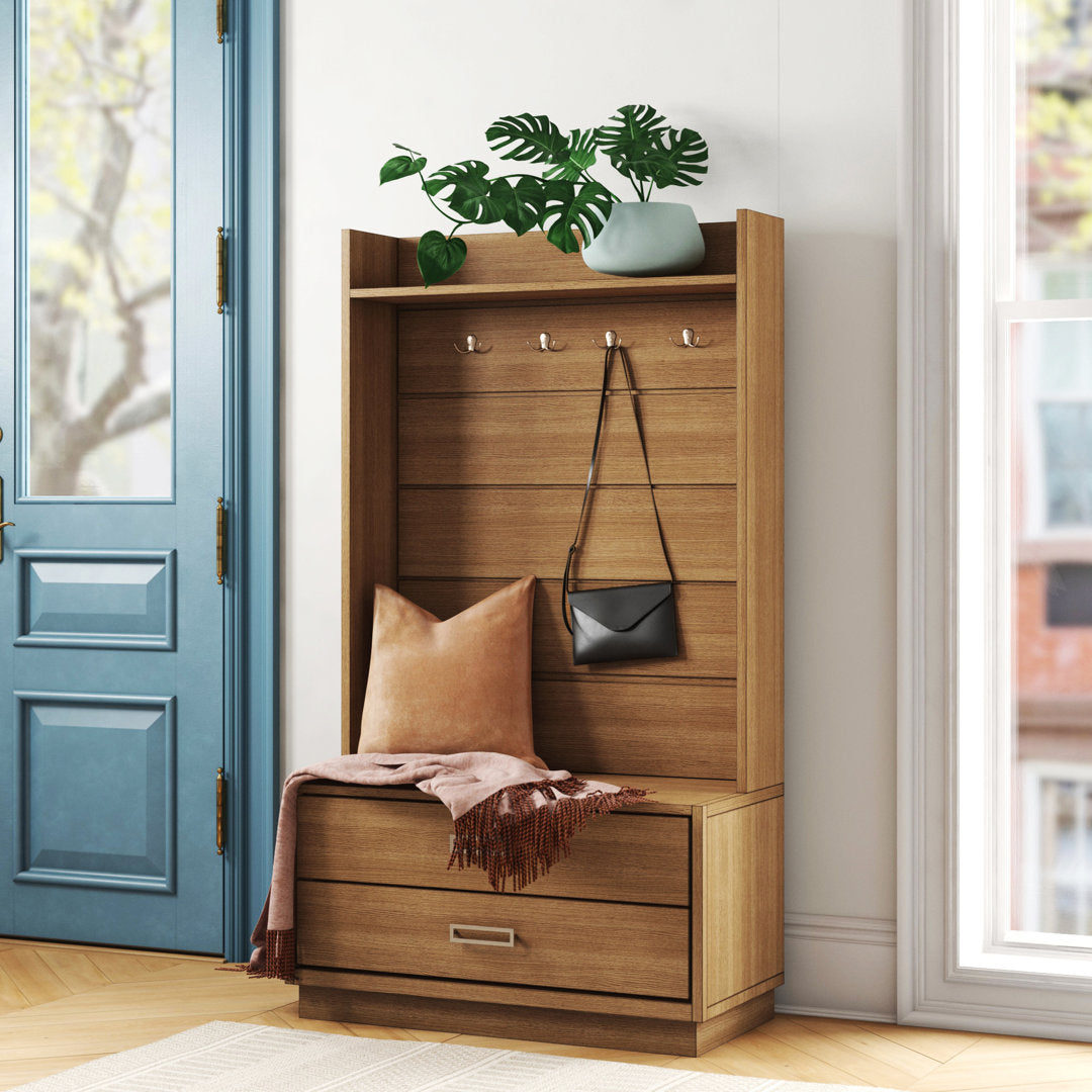 Bucher Hall Tree with Bench Mercury Row®