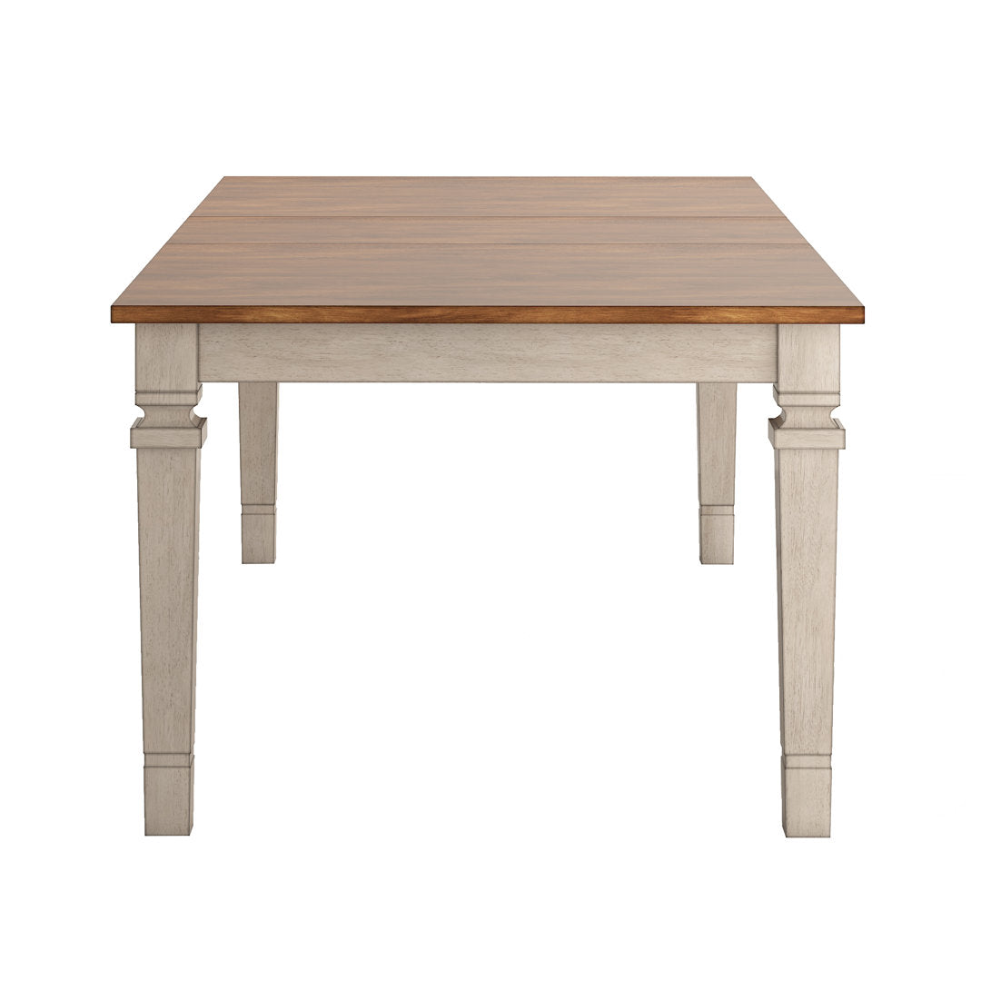 Alyra Extendable Solid Oak Dining Table Lark Manor™ Base Color: Antique White