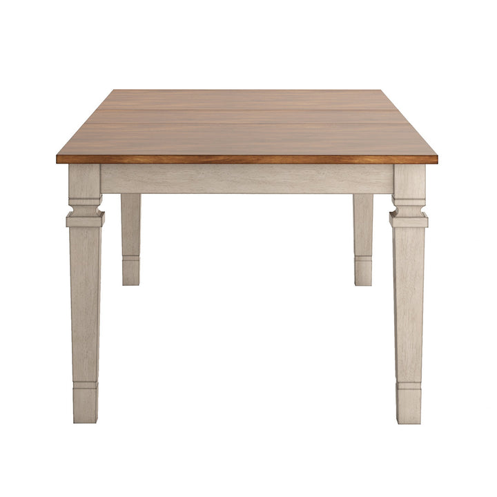 Alyra Extendable Solid Oak Dining Table Lark Manor™ Base Color: Antique White