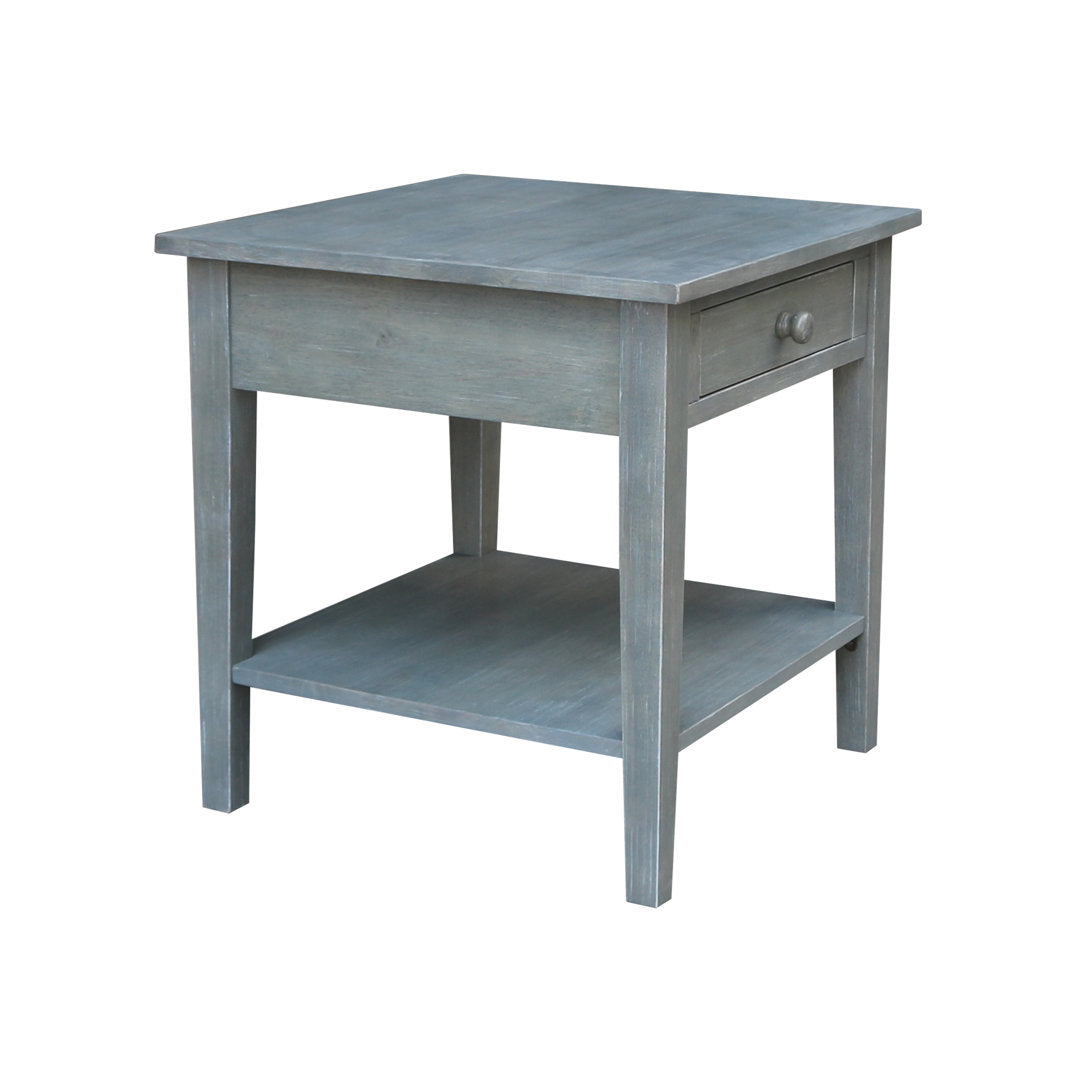 Tillar Solid Wood End Table with Storage Rosecliff Heights Color: Antique Gray
