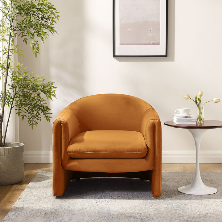 Daiona 31.2 inches Wide Armchair Accent Chair Ivy Bronx Fabric: Curry Velvet