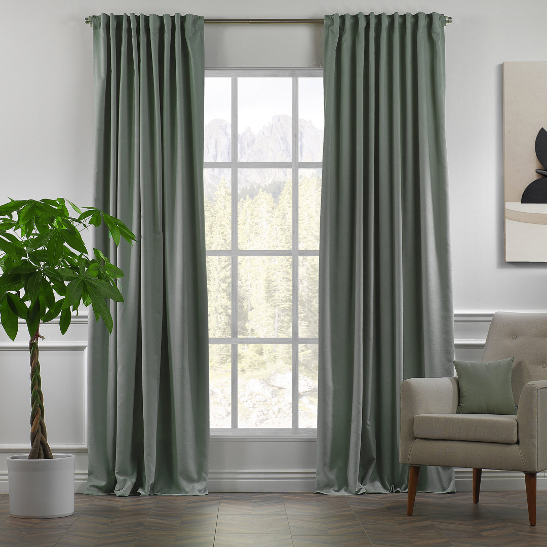 Extra wide x Extra Long Custom Made Decorative Single Panel Lilijan Home & Curtain Curtain Color: Leaf Green Size per Panel: 100" W x 204" L