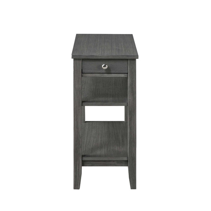 Carbin End Table with Drawer and Shelves Winston Porter Color: Dark Gray Wirebrush