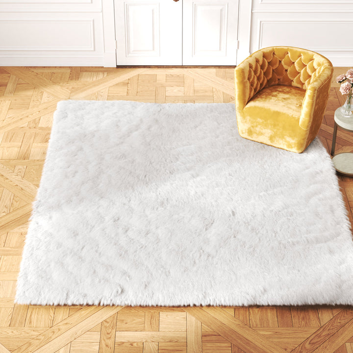 Diller White Faux Sheepskin Fur Machine Washable Shag Fluffy Area Rug Willa Arlo™ Interiors Rug Size: Rectangle 8' x 10'