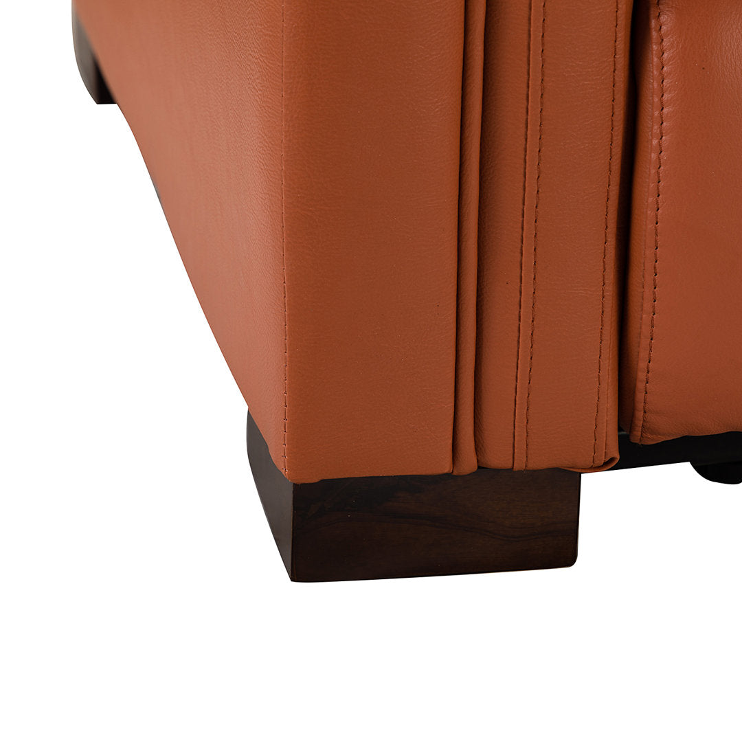 Aziah 34.65" Wide Genuine Leather Power Recliner With USB Port Wade Logan® Body Fabric: Brick Genuine Leather