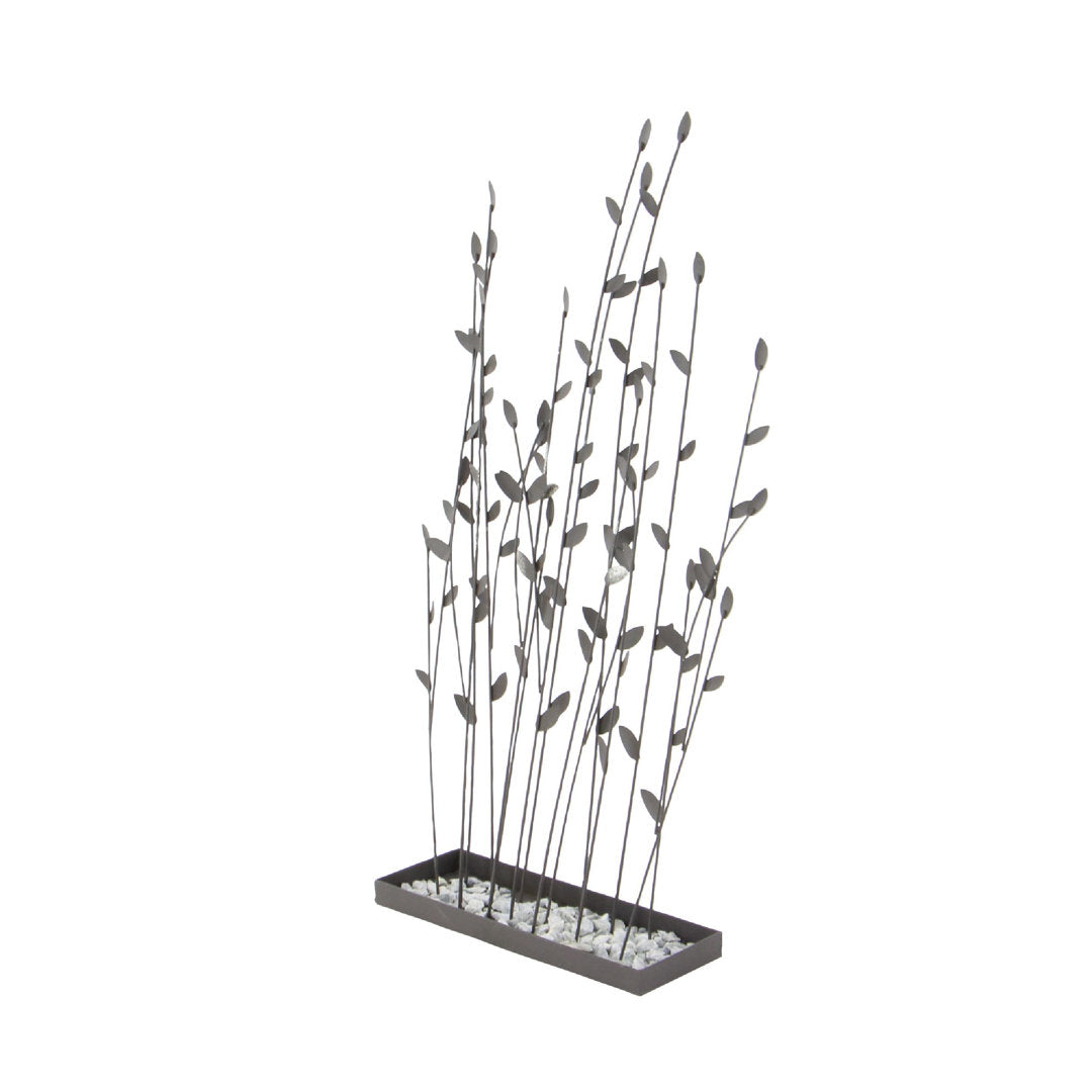 Phillipston Metal Floral Decorative Black Sculpture with Loose Stones Red Barrel Studio®