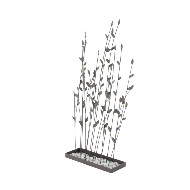 Phillipston Metal Floral Decorative Black Sculpture with Loose Stones Red Barrel Studio®