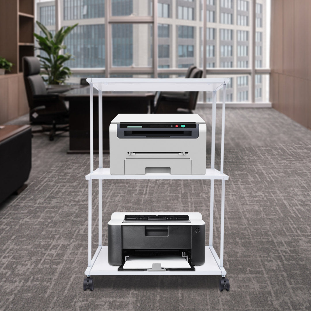 3-Shelf Office Printer Stand with Wheels YaoTown