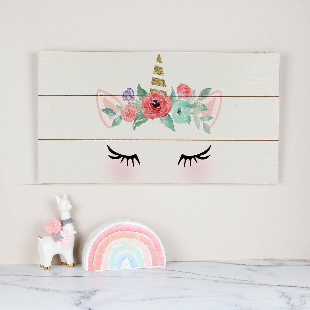 Delreal Unicorn Plank 3D Wall Décor Zoomie Kids