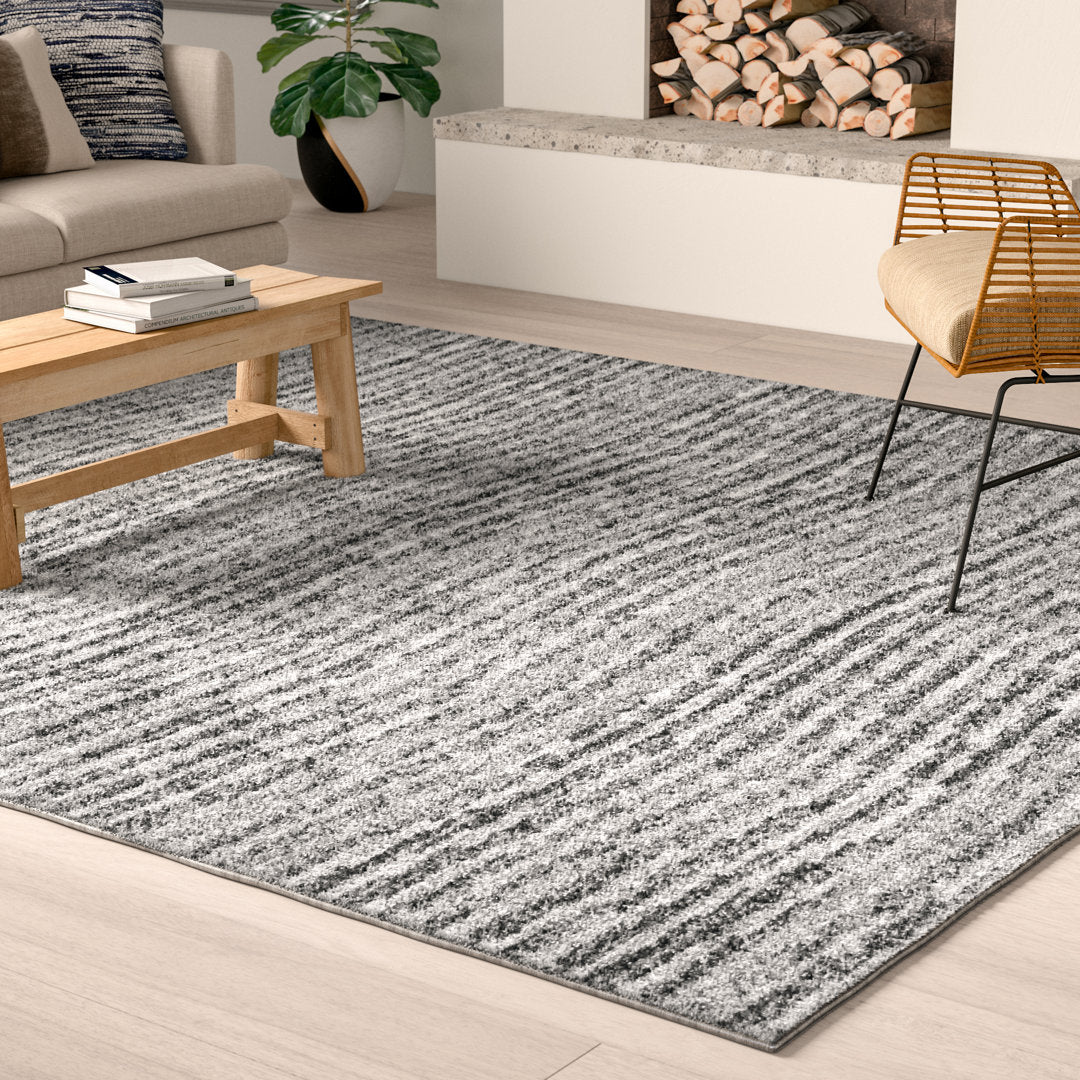 Artimas Abstract Transitional Performance Gray Rug Ebern Designs Rug Size: Rectangle 9' x 12'