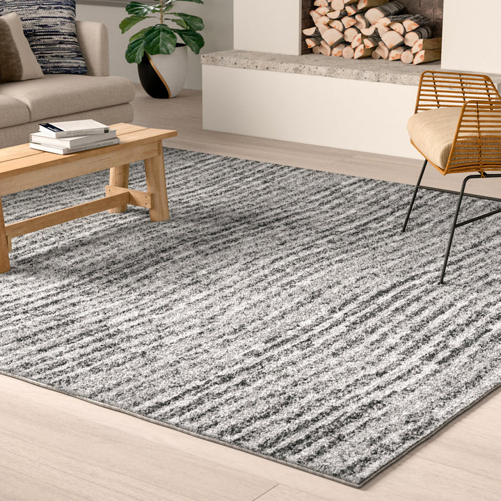 Artimas Abstract Transitional Performance Gray Rug Ebern Designs Rug Size: Rectangle 9' x 12'