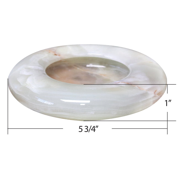 Timelessly Elegant 6-Inch Byrant Ashtray in Light Green and Off-White: A Touch of Sophistication for Your Living Space Wrought Studio™