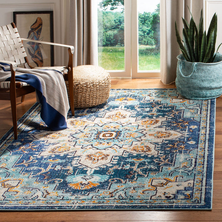 Felty Oriental Blue/Light Blue Area Rug Langley Street® Rug Size: Rectangle 2'2" x 4'