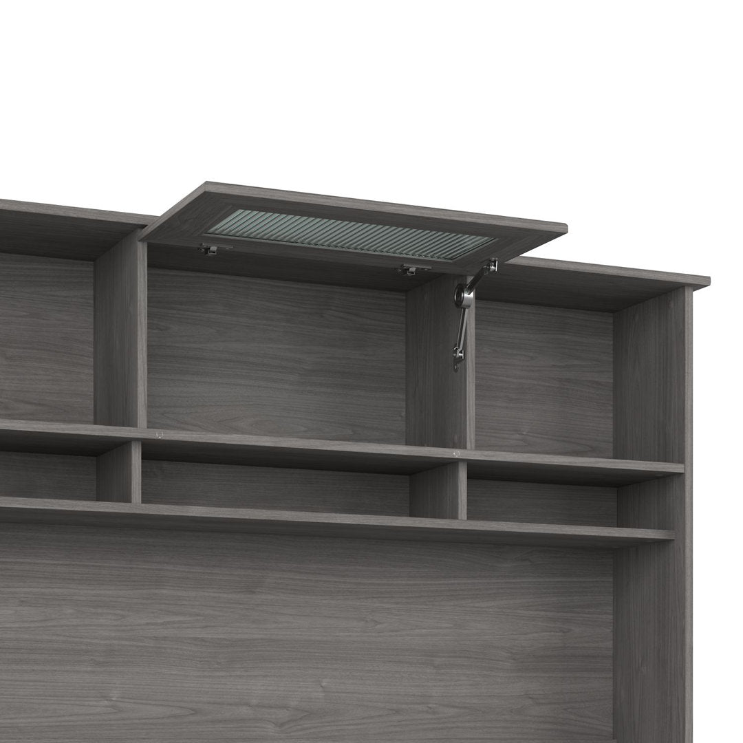 Shelonda L-Shape Executive Desk with Hutch Latitude Run® Color: Modern Gray