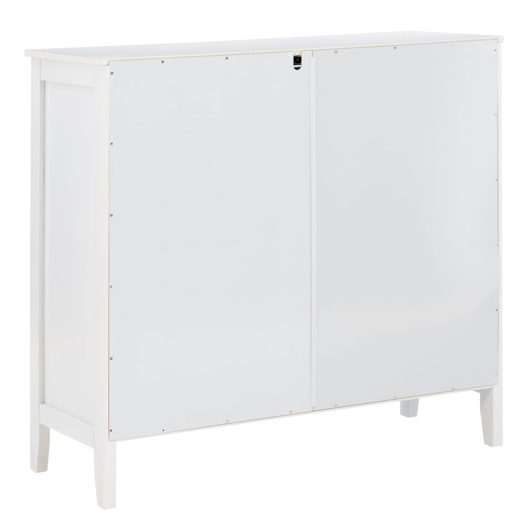 Fiama 38" Three Shelf Accent Cabinet with Two Glass Doors Red Barrel Studio® Color: White