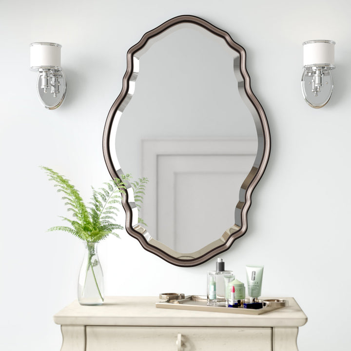 Oaklynn Modern & Contemporary Beveled Mirror Three Posts™ Finish: Dark Bronze