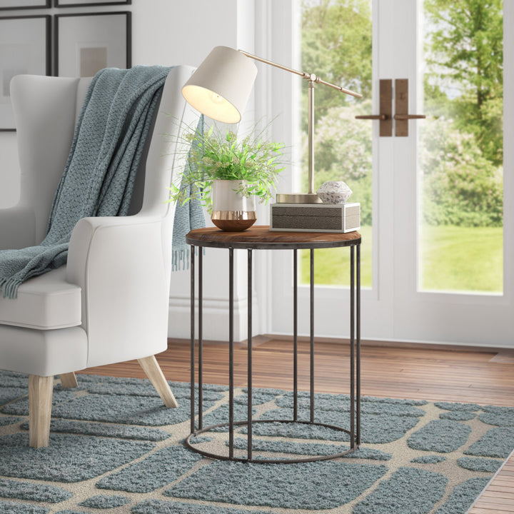 Abraxas Solid Wood Frame End Table Sand & Stable™