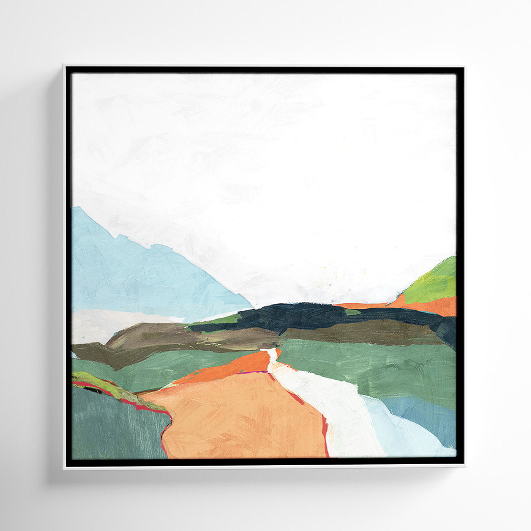 April Morning - Floater Frame Painting on Canvas Joss & Main Size: 37.5" H x 37.5" W x 2" D Format: White